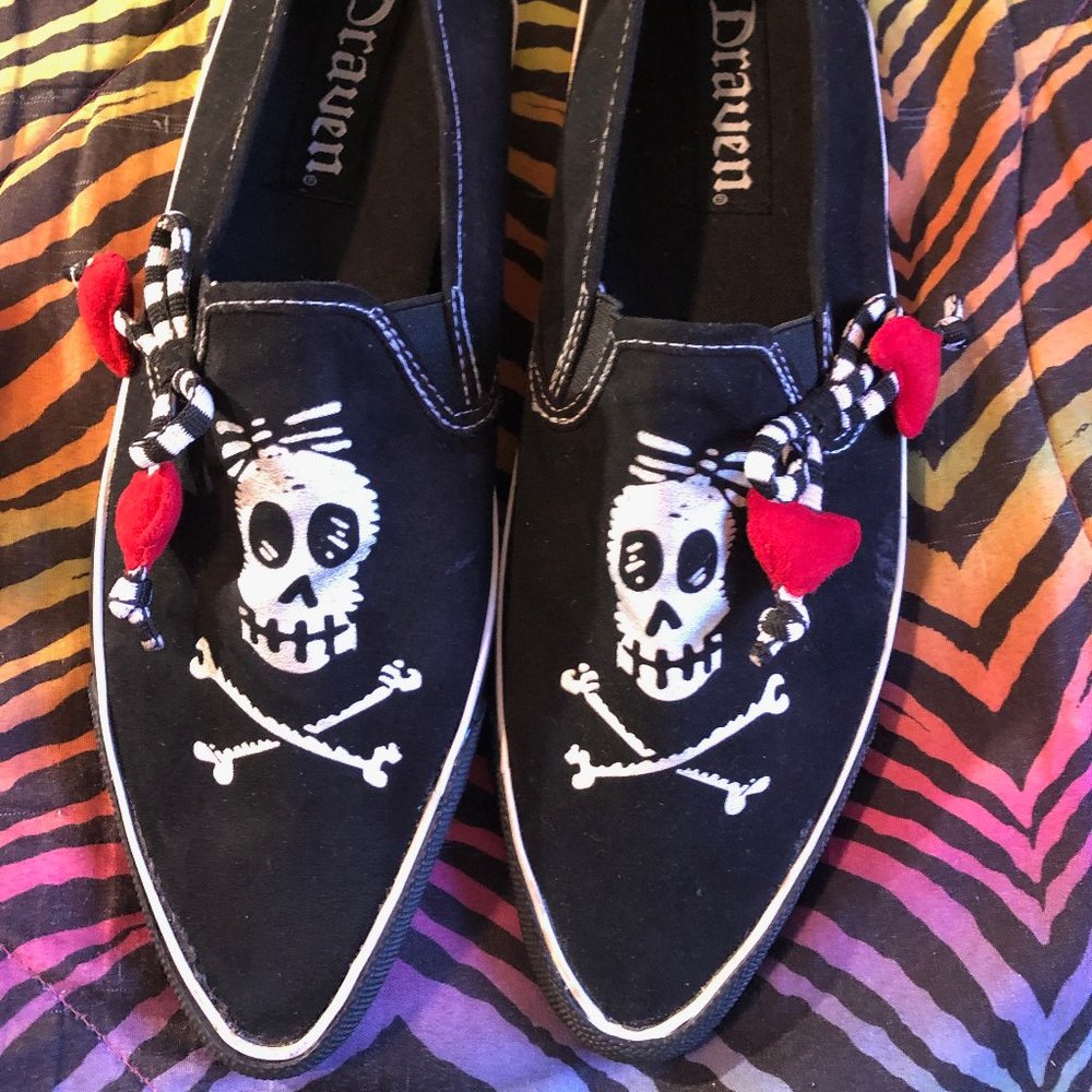 Draven Skull Girl Pointy Punk Shoes Women’s 9.5